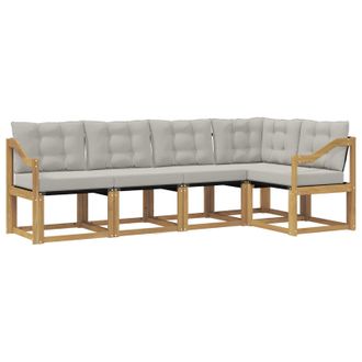 vidaXL Conjunto De Sof&aacute;s De Exterior 5 Pcs Blanco Y Gris Claro Vidaxl
