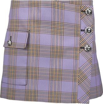 Paco Rabanne Short Skirts, female, Purple, Size: XS Plaid Mini Skirt