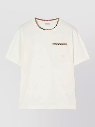 Burberry check detail crew neck pocket t shirt