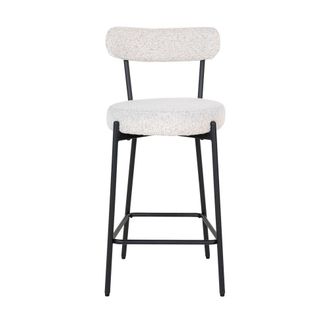 House Nordic Taburete de bar de tela rizada y metal H65cm - Beige