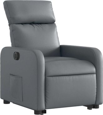 vidaXL Vidaxl - Sill&oacute;n Reclinable Elevable El&eacute;ctrico De Cuero Sint&eacute;tico Gris