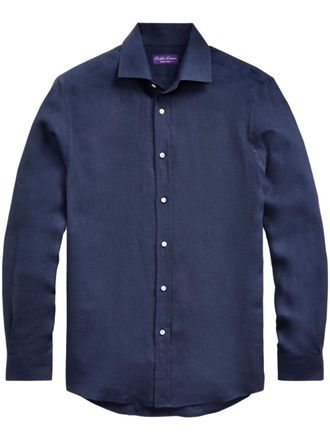 Ralph Lauren Purple Label classic-collar linen shirt - Blue