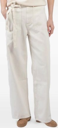 LE JEAN tie-waist patch-pocket jeans - Wit