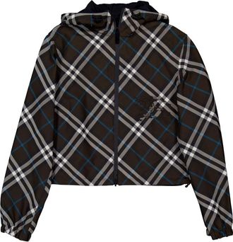 Burberry Check Reversible Cropped Jacket, Size XX-Small
