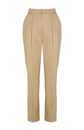 Balmain Darted 7/8 trousers in cotton gabardine in Beige at Nordstrom, Size 40 Eu