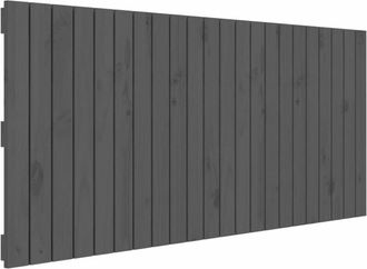 vidaXL Cabecero De Cama De Pared Madera Maciza Pino Gris 140x3x60 Cm Vidaxl