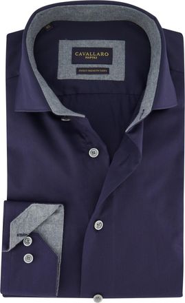 Cavallaro Cavallaro napoli katoenen overhemd donkerblauw