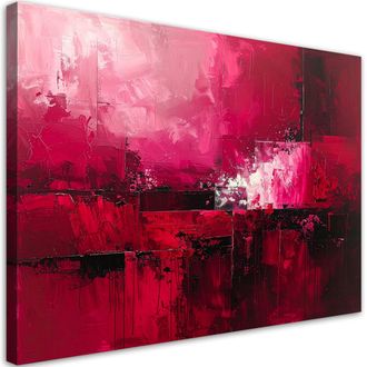 Feeby Impresi&oacute;n De Imagen Abstracci&oacute;n Rosa Con Textura Pict&oacute;rica Y Profundidad 100x70