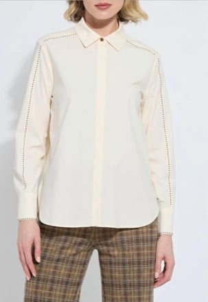 Lyss&eacute; Racket Crystal Embellished Shirt In Cream