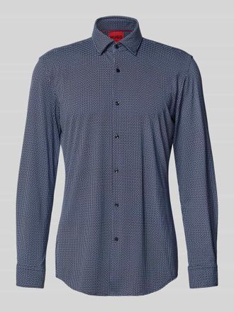 HUGO BOSS Slim Fit Businesshemd mit Kentkragen Modell KENNO in Marine, Gr&ouml;&szlig;e 37