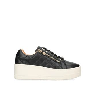 Carvela Womens Leather Connected Zip Sneakers - Black Leather (archived) - Size UK 7