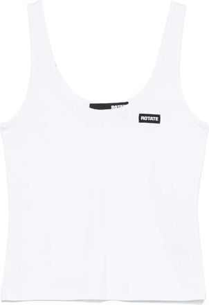 Rotate logo-patch tank top - women - Organic Cotton - 38 - White