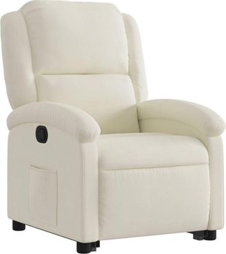 vidaXL Vidaxl - Sill&oacute;n Reclinable Elevable Terciopelo Crema
