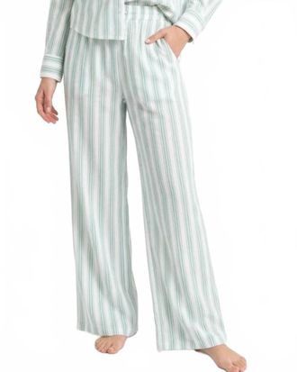 Astrid Woven Wide Leg Pants In Green Stripe