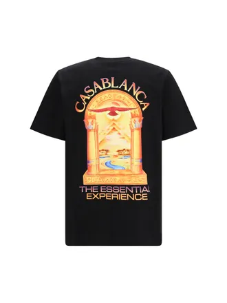 Casablanca Mens Hermons Mirage Arch Print T-Shirt Black Cotton T-Shirts And Polos