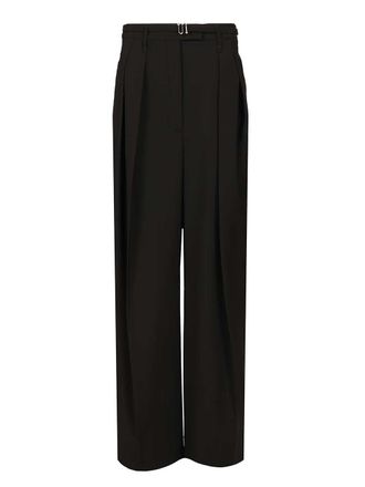 Sportmax Spxbautta Stretch Wool Pence Trousers Nero-Donna