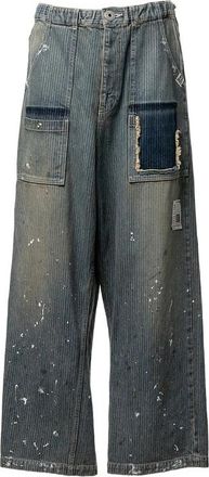 Miharayasuhiro Stripe Patchwork Jeans