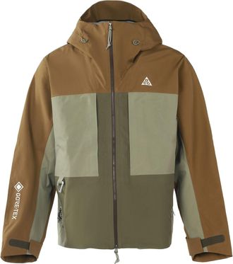 Nike Mens Nike x ACG Loose Zipper Hooded Colorblock Long Sleeves Jacket Autumn Light Brown CV0635-242