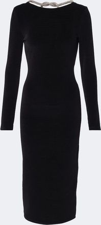 Balmain Embellished cotton-blend midi dress