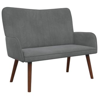 vidaXL Sof&aacute; De 2 Plazas Gris Oscuro 115 X 61 X 87 Cm Terciopelo Vidaxl