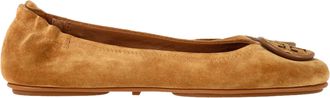 Tory Burch Tory Burch Minnie Travel ballerinas in bruin su&egrave;de