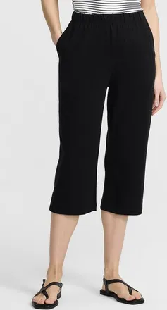 Lands End Sport Knit High Rise Elastic Waist Capri Pants in Black at Nordstrom, Size X-Large
