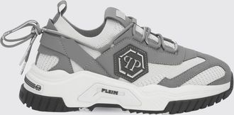 Philipp Plein Sneakers basse in maglia crochet e pelle con logo Hexagon metallico