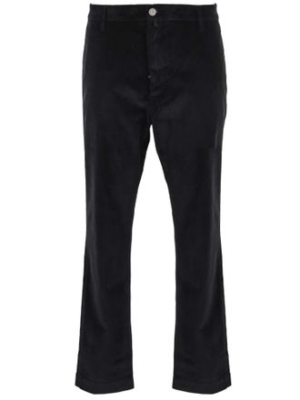 Jacob Cohen Black Stretch Cotton Velvet Ribbed Pants