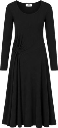 Mads Norgaard Severa Jurk 2x 2 Katoen Effen - Dames - Casual kleedjes - Zwart - S - Katoen - Kleedjes