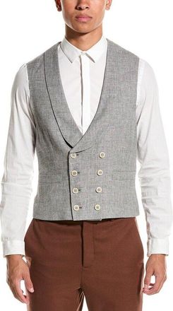 Brunello Cucinelli MenS Light Grey Wool Silk Vest, Size 50