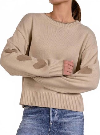 Elan Hearts Sweater In Beige