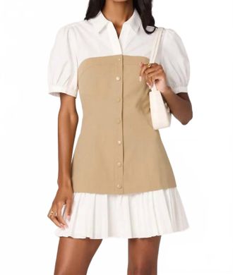 Astr Womens Joseline Faux Mini Dress In White/tan