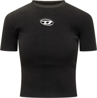 Diesel M-Valari SS Top - Dames - T-shirts - Zwart - M - Polyester - Tops
