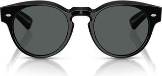 Oliver Peoples Hayton 49mm Polarized Small Phantos Sunglasses in Black /Midnight Express Polar at Nordstrom