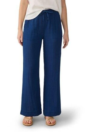 Faherty Dune Organic Cotton Wide Leg Pants in Dark Indigo Wash at Nordstrom Rack, Size Small