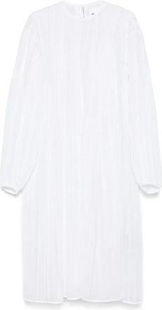 Jil Sander pliss&eacute; dress - women - Cotton - 36 - White