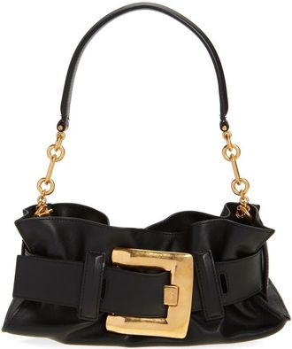 Balmain Mini Anthem Leather Shoulder Bag in Black at Nordstrom