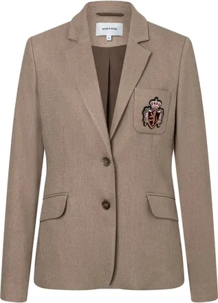 More & More More & More, Jassen, Dames, Bruin, 3Xl, Leer, Tailored Blazer