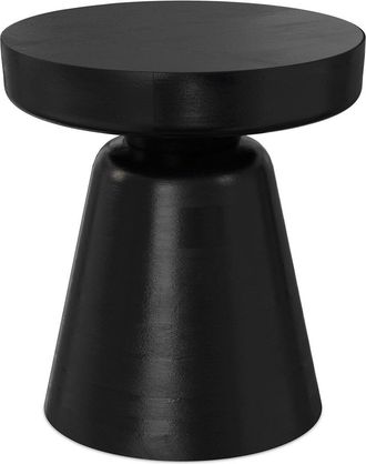 Simpli Home Robbie Solid Mango Wood 16In Round Boho Contemporary Rustic Accent Table