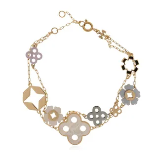 Tory Burch Pulsera con n&aacute;car y cristales brillantes - Accessories - Mujer - Amarillo - ONE SIZE