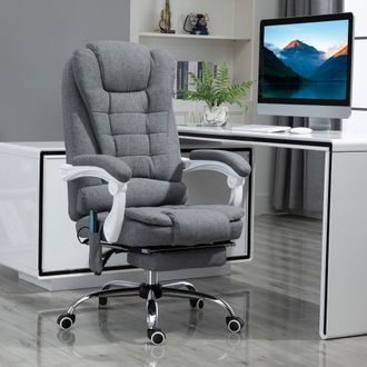 Vinsetto Ergonomic Heated 6 Points Vibration Massage Office Chair in Grey