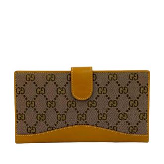 Gucci Pre-owned Womens Gg Canvas Long Wallet - Brown Textile - One Size