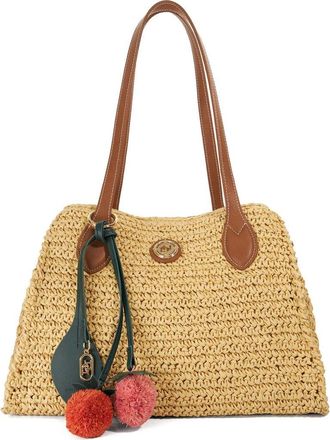 Dune London Devotedly Raffia Satchel in Natural at Nordstrom