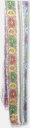 Roberto Cavalli Multicolor Printed Cashmere Fringed Scarf