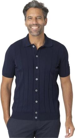 Gran Sasso Knit shirt met korte mouwen - Heren - Vesten - Blauw - L - Truien & Vesten