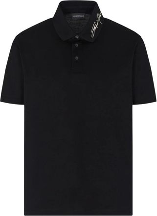 Emporio Armani Polo Shirt met kenmerkend accent - Heren - Polos - Zwart - XL - Katoen - Tops