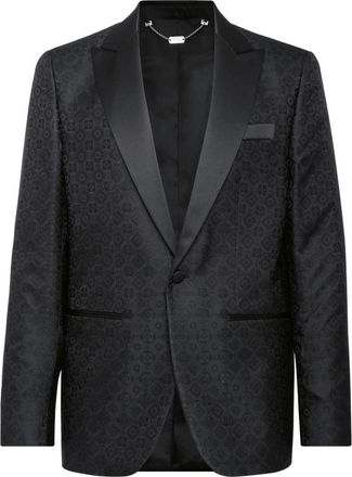 Billionaire Boys Club Satijnen Jacquard Blazer - Heren - Blazers - Zwart - L - Satijn - Jassen