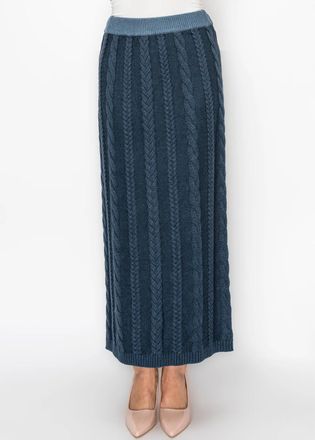 YAL New York Blue Skirt with Contrast Waistband