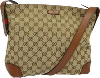 Gucci Pre-owned Canvas gucci-bags - Dames - Vintage Schoudertas - Beige - ONE Size - Vintage