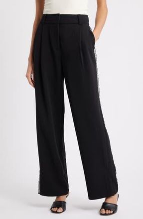 Wit & Wisdom Ultra Skyrise Lace Trim Straight Leg Pant in Black at Nordstrom Rack, Size 18 (Similar To 14W)